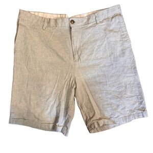 Old Navy Men's Beige Striped Flat-Front Shorts